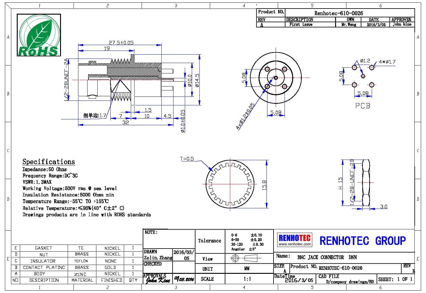 bnc头接线直式180度接线公头连接器压接式