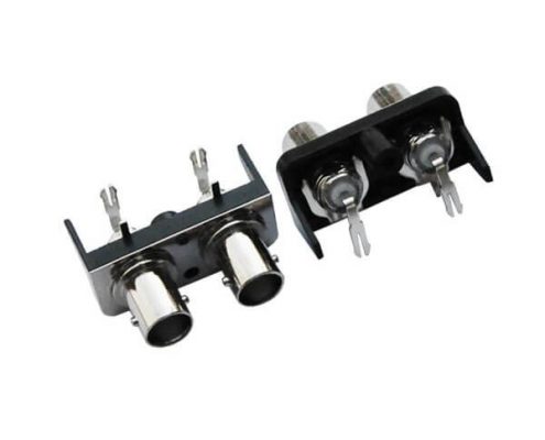 bnc 母头黑色塑胶外壳绝缘 射频同轴 PCB板端