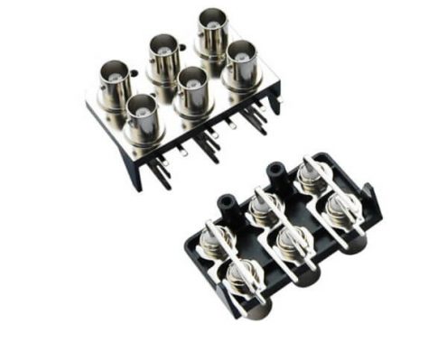 pcb 连接器 6射频同轴锌合金 弯式母头