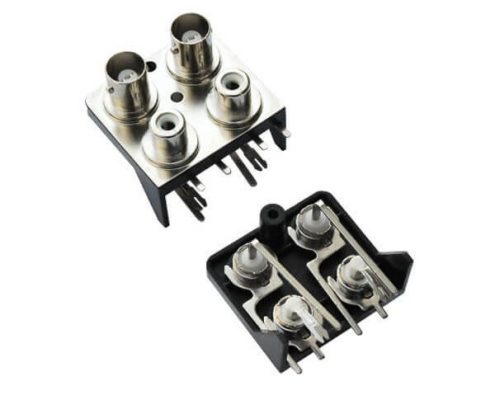 pcb连接器插座 带RCA弯式射频同轴 BNC连接器