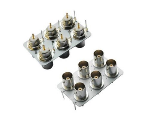 pcb 插座6同轴射频直式母头 BNC连接器