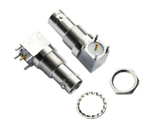 bnc同轴电缆连接器 75欧姆 方形5引脚 弯式母头 PCB板