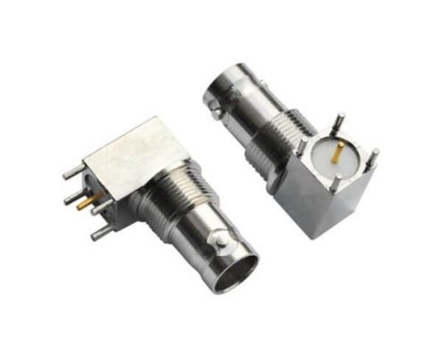 BNC方头5引脚锌合金弯式同轴射频连接器PCB