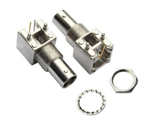 bnc型射频同轴连接器 弯式锌合金母头 PCB板