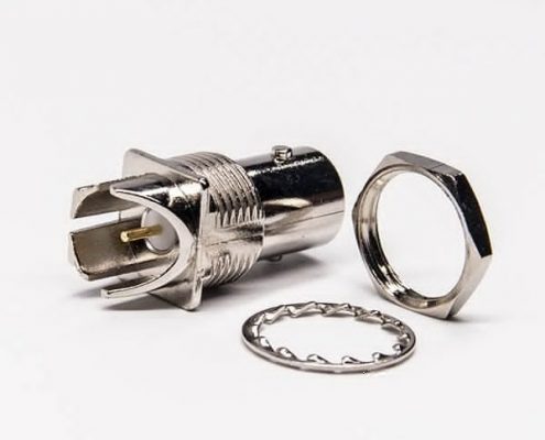 bnc端子板直式锌合金边缘卡板 穿墙 母头 PCB