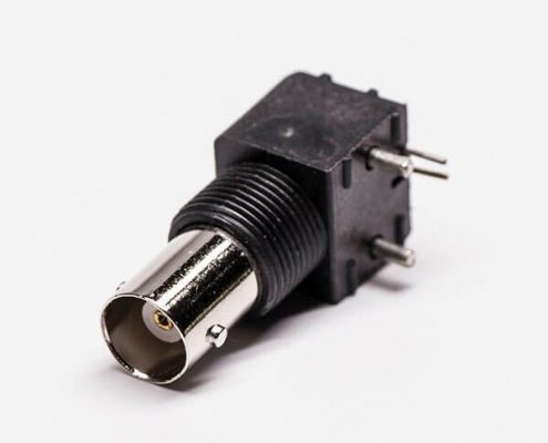 bnc插座 黑色外壳塑胶 弯式射频同轴连接器PCB