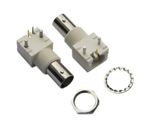 bnc 连接器 压电 90度白色塑胶外壳绝缘母头 PCB