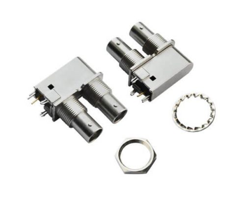 bnc同轴射频连接器 锌合金穿墙母头 PCB