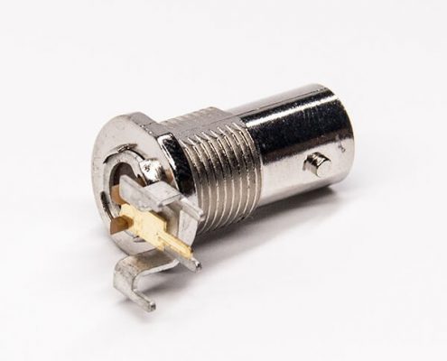 弯式射频同轴 穿墙锌合金 BNC连接器PCB板端