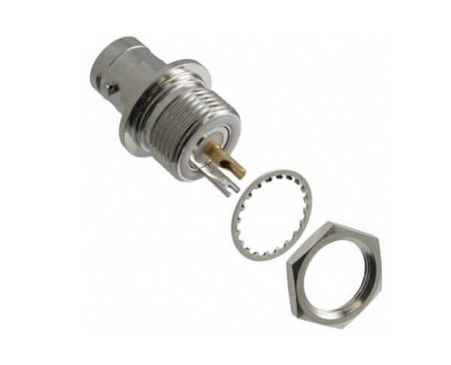 直式穿墙锌合金BNC射频同轴连接器母头