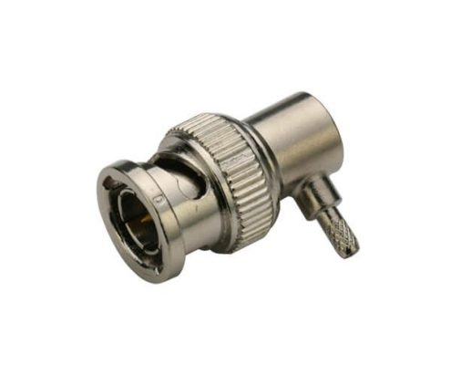 BNC公头压接弯式50欧射频同轴线缆连接器