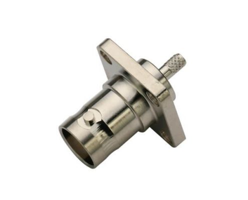 BNC方形4孔法兰锌合金射频同轴线缆连接器