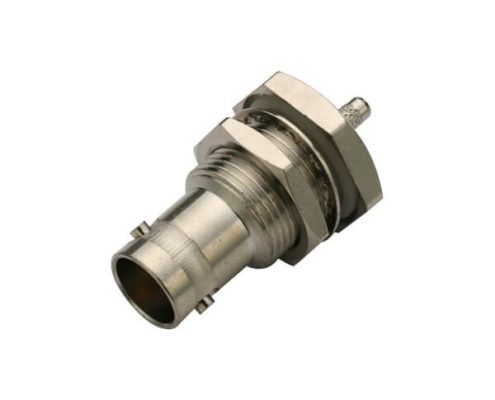 bnc母头焊线式防水穿墙直式射频同轴电缆连接器