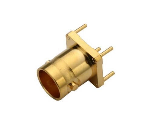 直式母头BNC射频同轴镀金连接器