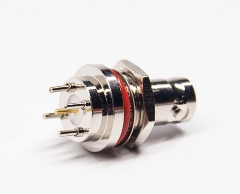 直式穿墙BNC射频同轴直式母头连接器