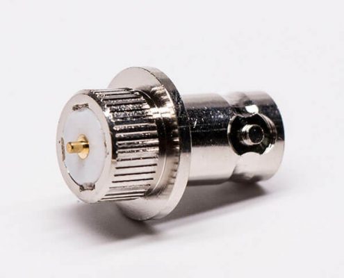 BNC母接头直式带直纹滚花面板安装连接器