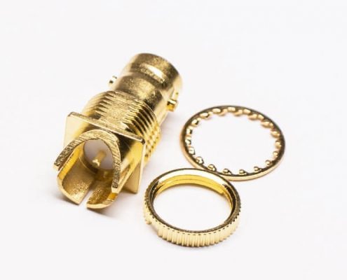bnc 镀金母头直式边缘卡板接PCB板