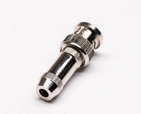 挤压式bnc接头公头直式带滚花纹接PCB板