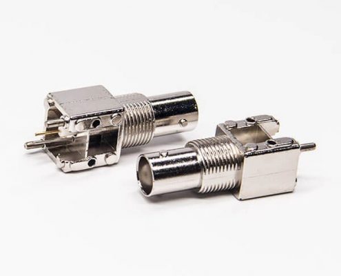 pcb板BNC插头直式180度穿孔插PCB板