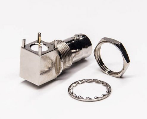 BNC面板安装母头弯式穿墙插PCB板