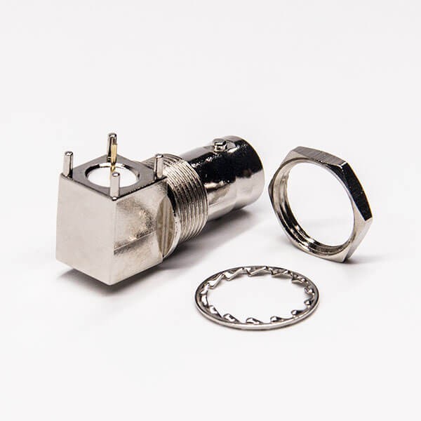 BNC面板安装母头弯式穿墙插PCB板