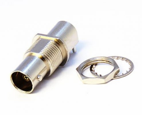 BNC母座接PCB板端接线弯式母头75欧姆