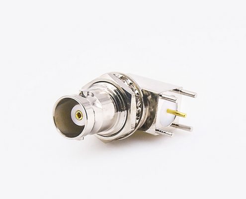 BNC连接器PCB安装前锁穿墙插孔母头直式