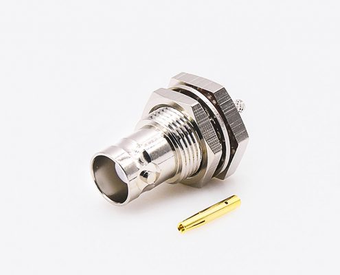 BNC前锁穿墙防水连接器用于RG174/RG316接线母头直式压接