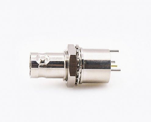 BNC前锁穿墙连接器75Ω母头直插PCB安装