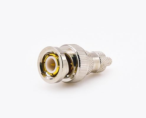 SYV-50-2-2的BNC公头压接连接器直式接线