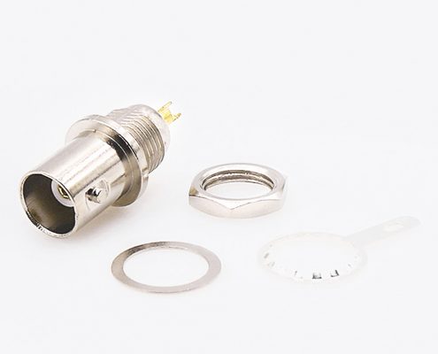 接线BNC连接器焊杯母头直式面板安装后锁穿墙