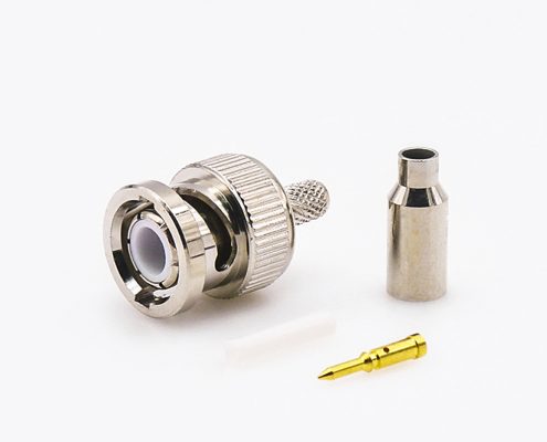 BNC压接插头连接器SYV-50-2-2直式接线