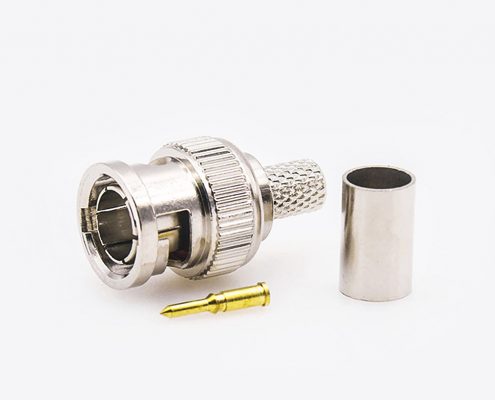 SYV-50-4压接公头直式的BNCRF75Ω连接器