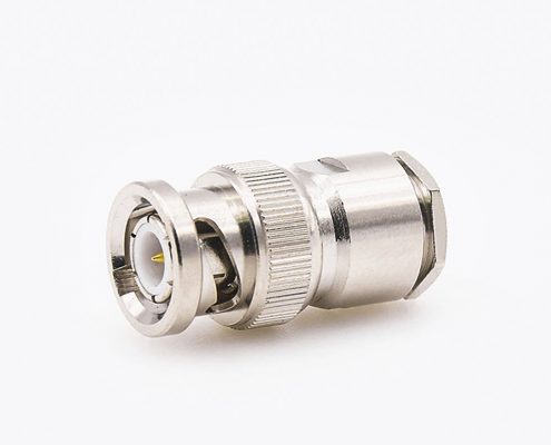 BNC连接器SYV-50-5-1的螺丝固定公头直式接线螺母锁紧