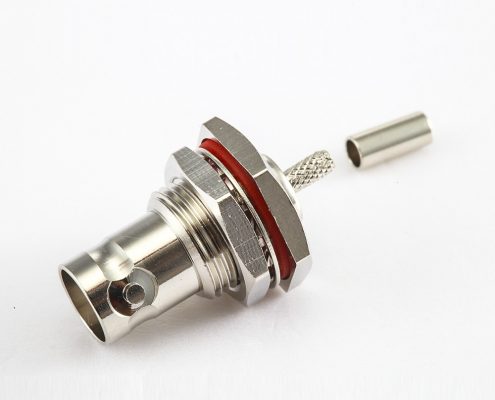 后锁穿墙BNC连接器接线母头直式压接
