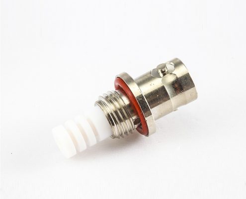 BNC插座50Ω连接器180度面板安装后锁穿墙