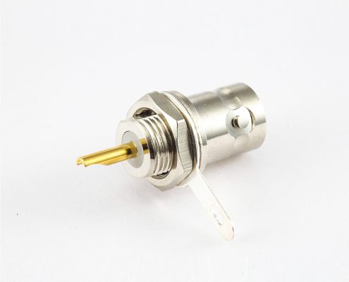 接地BNC50Ω插座直连接器面板安装后锁穿墙接线焊接