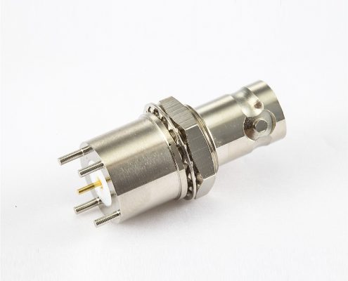 BNC连接器PCB安装和面板安装前锁穿墙插孔母头直式75ohm