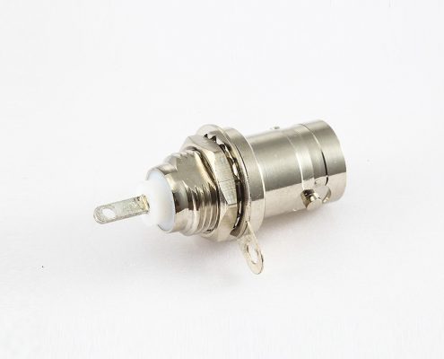 接线焊接BNC连接器母头直式螺母面板安装后锁穿墙