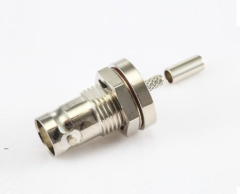 BNC连接器母头直式带螺母压接RG174/RG316电缆