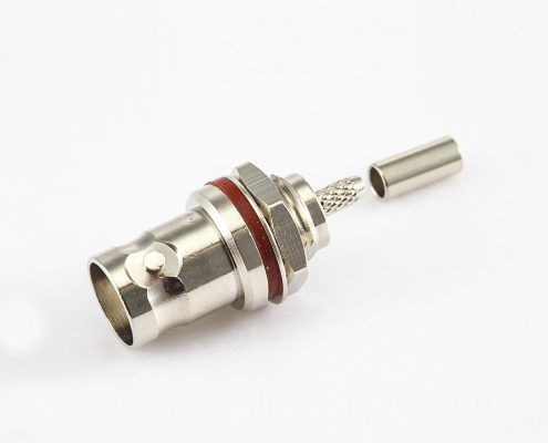 BNC母头压接直式带螺母RG174/RG316电缆