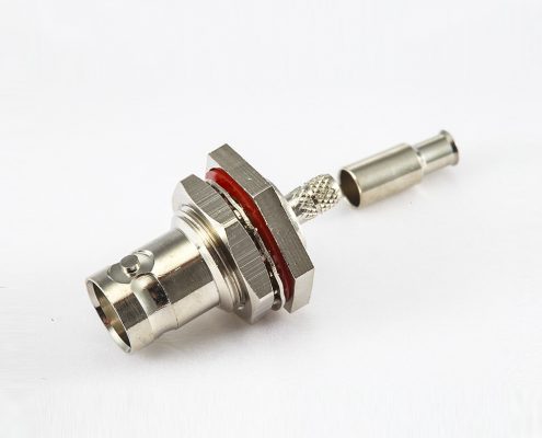 BNC连接器直母头式带螺母压接RG174/RG316电缆