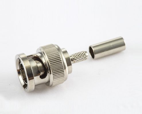 BNC75Ω公头直式压接SYV75-2电缆