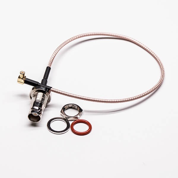 同轴线BNC头穿墙母头转MCX弯式公头接RG316线 同轴线BNC头穿墙母头转MCX弯式公头接RG316线