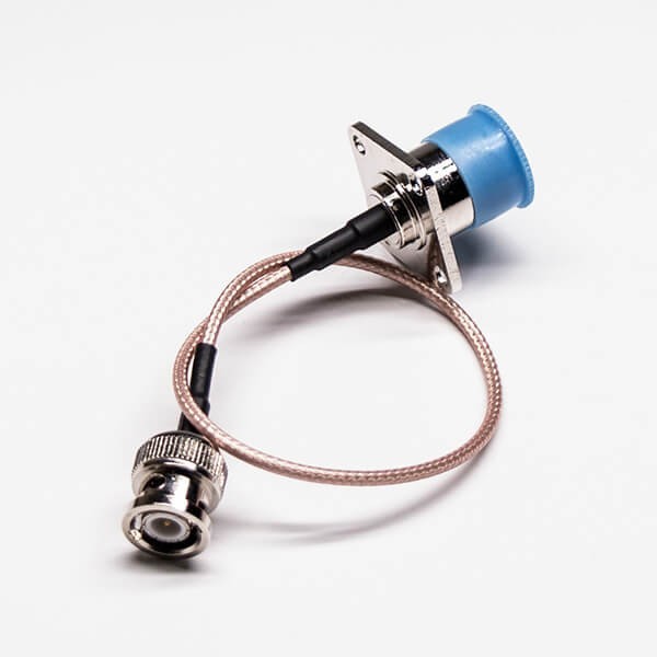 BNC公头转N型母头四孔法兰直式组装线材 BNC公头转N型母头四孔法兰直式组装线材