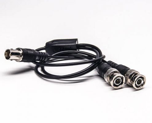 BNC视频线母头转公头一拖二RG59线线长20CM