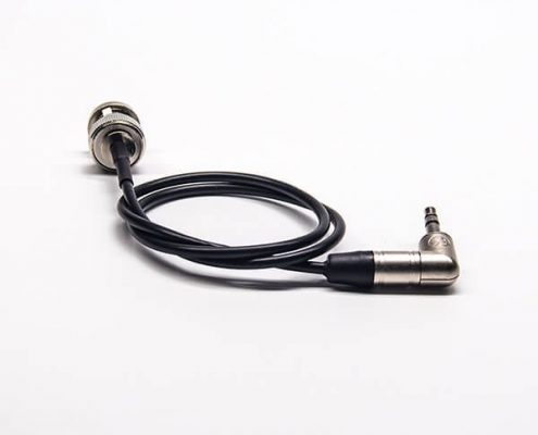 BNC转3.5mm线75ohm BNC直式公头转纽崔克90度3.5mm接头接RG174线40CM