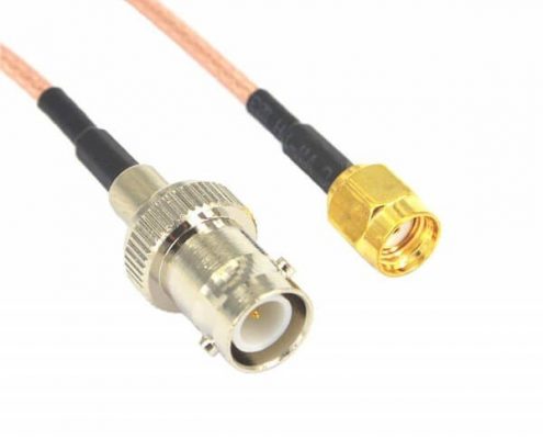 BNC信号线天线延长线RG316转反极SMA公头线长10CM