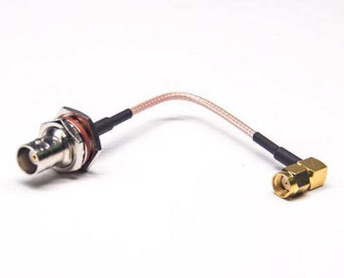 BNC线材防水母头直式50欧姆转SMA反极公头弯式接RG316线
