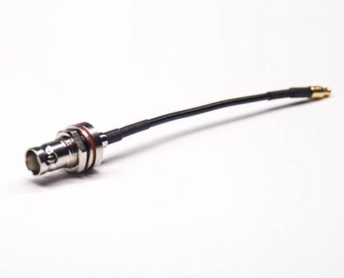 BNC 接线圆盘防水母头直式转MCX直式公头接RG174线